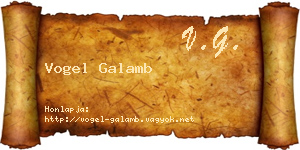 Vogel Galamb névjegykártya